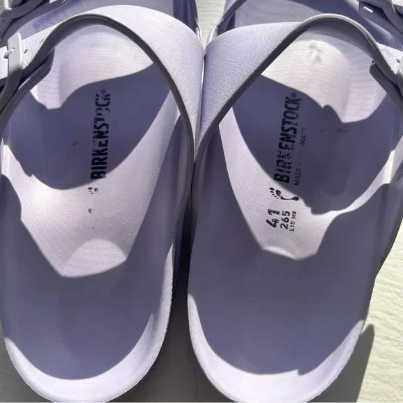 Birkenstock EVA Arizona Two Strap Waterproof Slide Sandal - Purple Fog, Size 10 - Picture 3 of 9